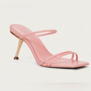 NIB Cult Gaia Lydia Square Toe Strappy High Heel Sandals in Azalea Pink